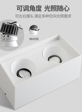 全铝明防眩白色免吸顶式客厅智能