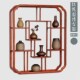 挂墙博古架红梨实木质茶具古董架壁挂式 现代客厅展示架