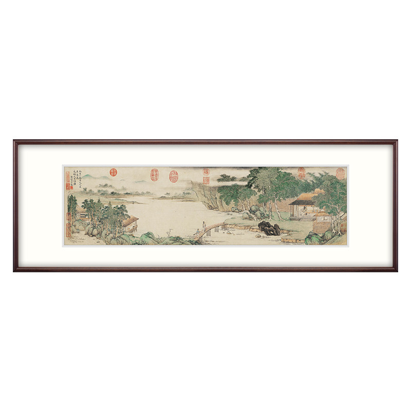 奕境 现代新客厅饰画书房挂画风景画国画 上睿 携琴访友图
