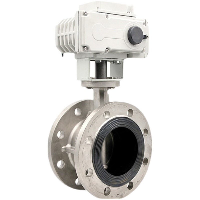 0电动不锈钢法兰蝶D91X-1P软密封对夹调节防爆DN-