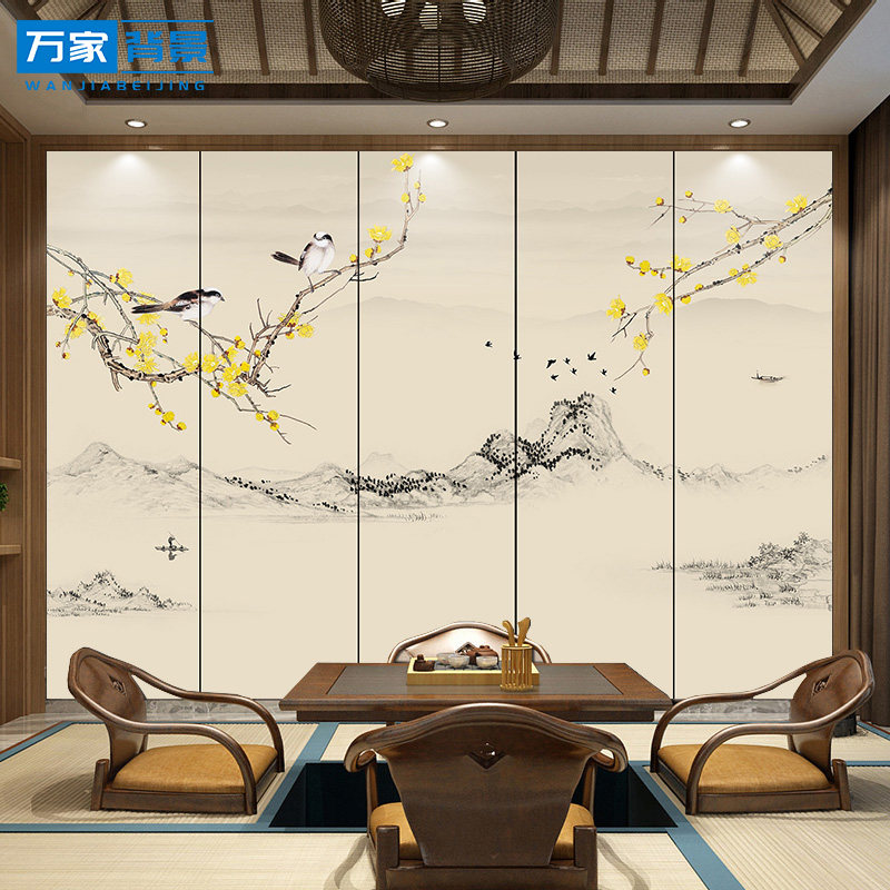 硬包床背景墙客厅沙发刺绣皮革卧室电视壁画背景酒店宾馆