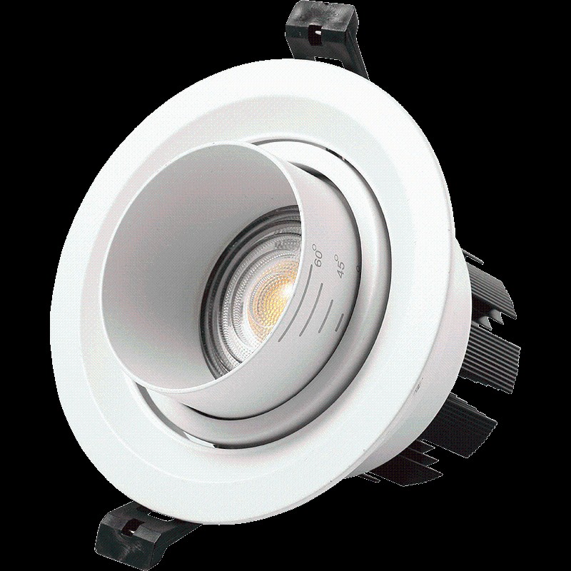 三色变光可调焦射灯led天花灯嵌入式cob筒灯客厅背景墙家用聚光灯