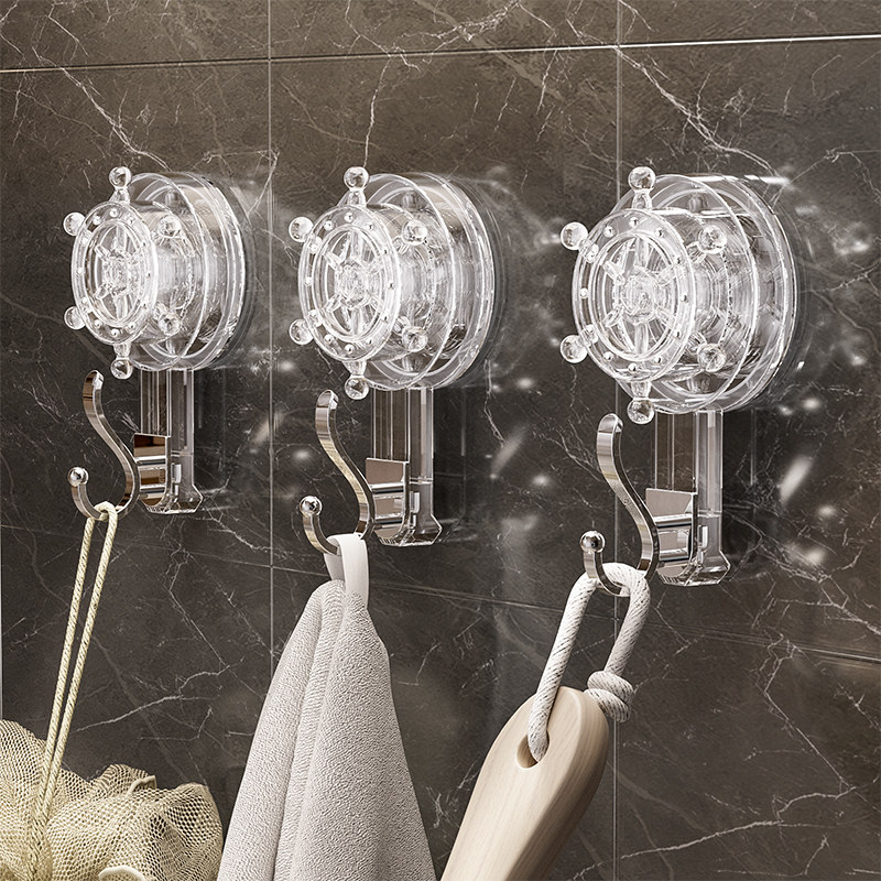 艾仕吸盘小挂钩免打孔无痕卫生间浴室墙上壁挂强力承重固定粘钩