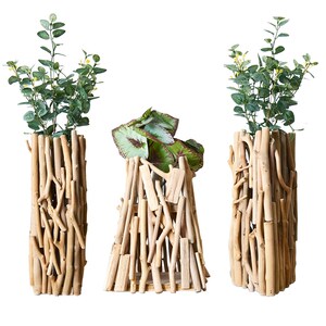 居慢生活实木瓶客厅插茶几创意饰品干风家居