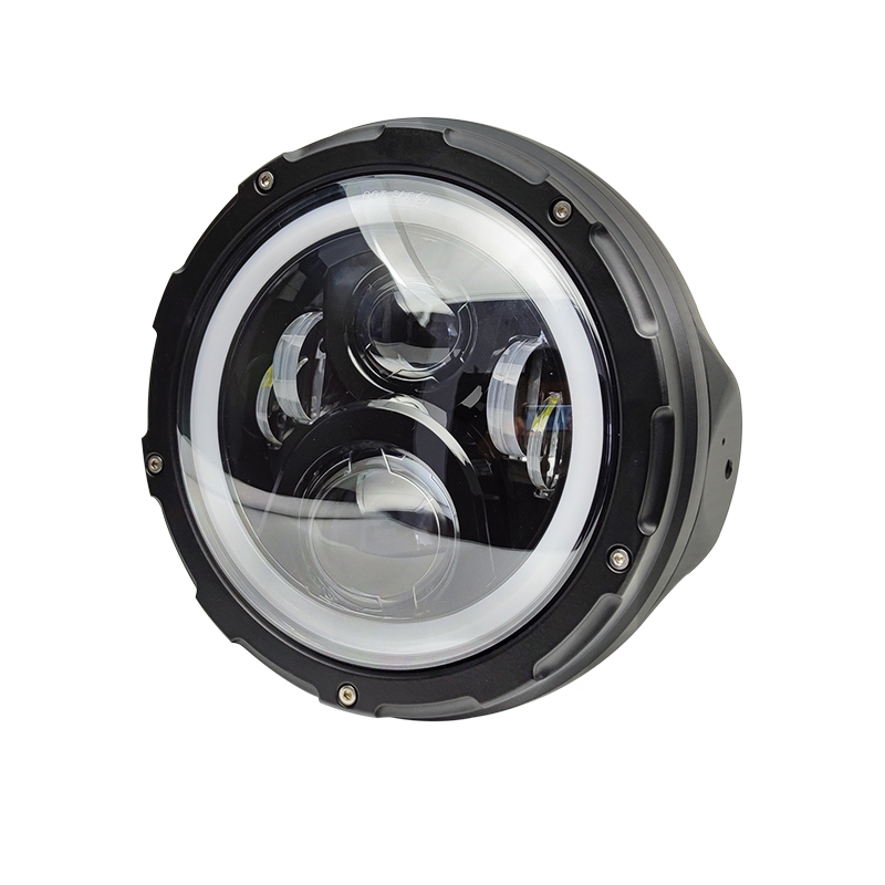 适用无极300AC隆鑫500AC525R金吉拉300改装摩托车LED前圆大灯总成