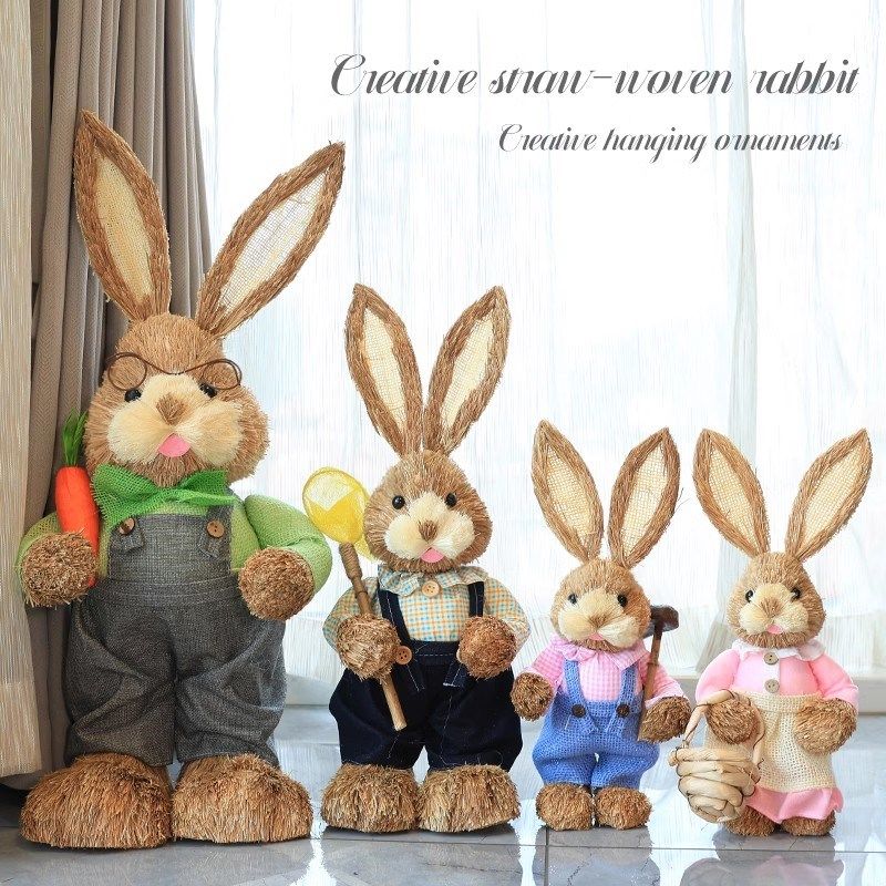 家居装饰草兔创意饰品落地客厅卧室景观室内斯堪的纳维亚风格卡通,家居饰品,落地摆件,淘宝优惠券,粉丝福利购,淘宝优惠卷