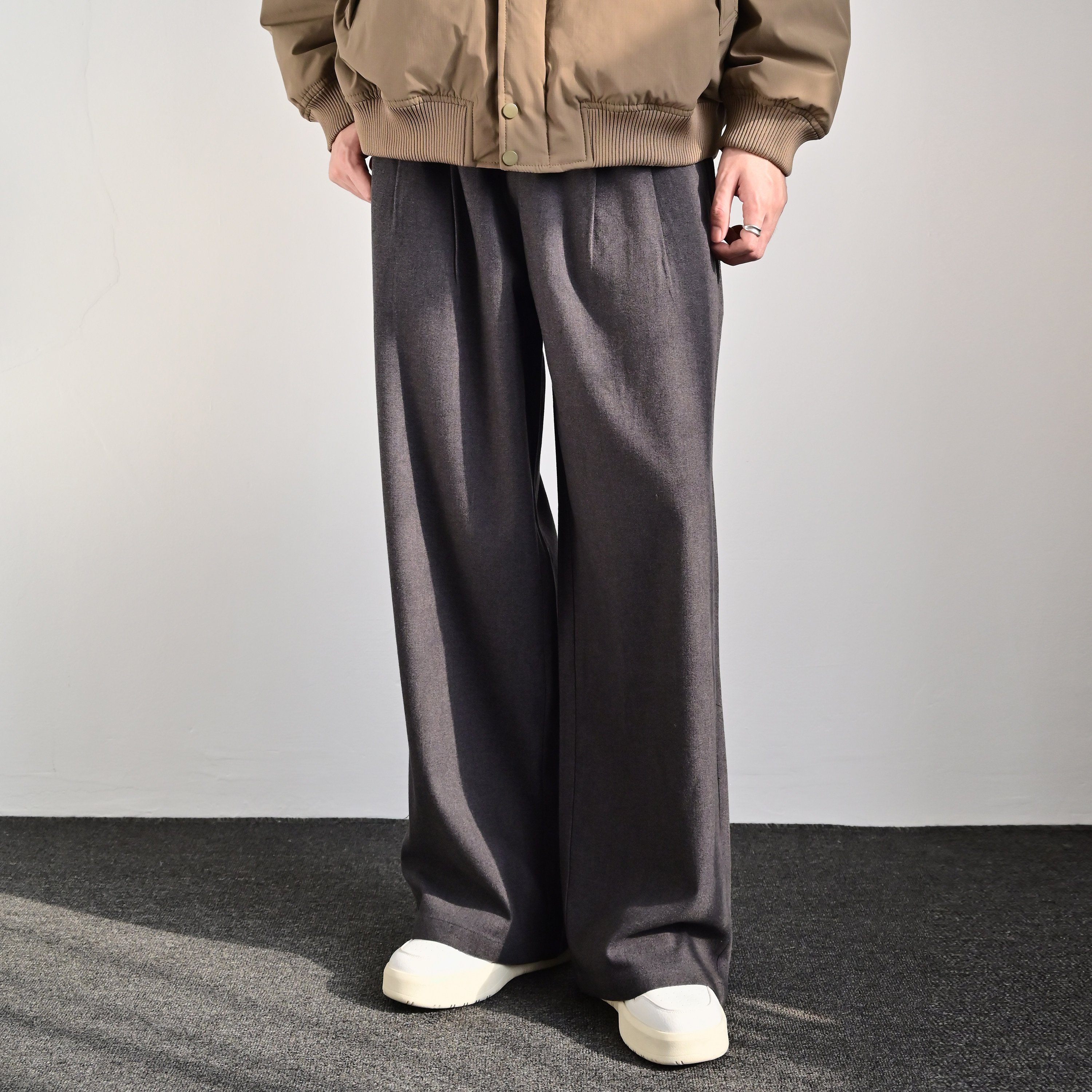 233UNIT胶囊简约老钱风阔腿通勤裤男宽松垂感百搭通勤直筒长裤潮,男装,休闲裤,淘宝优惠券,粉丝福利购,淘宝优惠卷