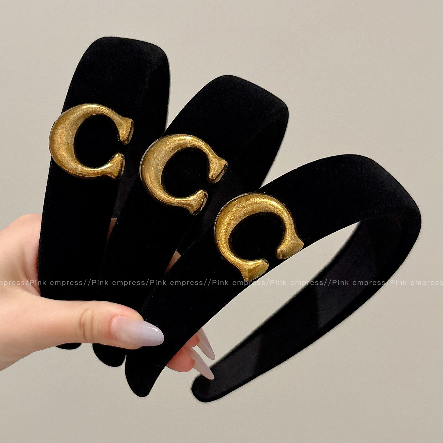 法式黑色丝绒宽边发箍女秋冬高颅顶压发头箍洗脸发卡日常外戴发捆