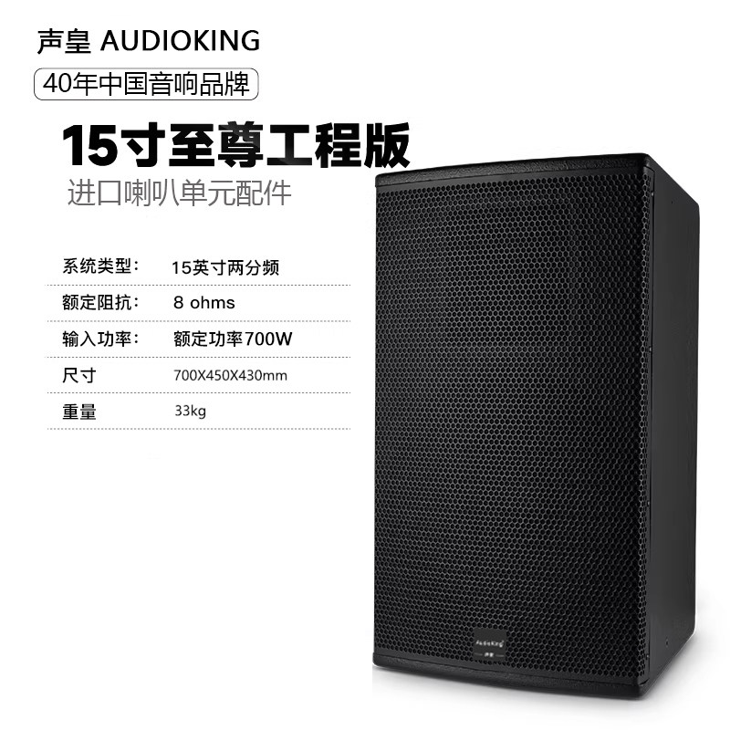 声皇AudioKing DK15专业音箱家庭KTV酒吧清吧舞台15寸音箱一对