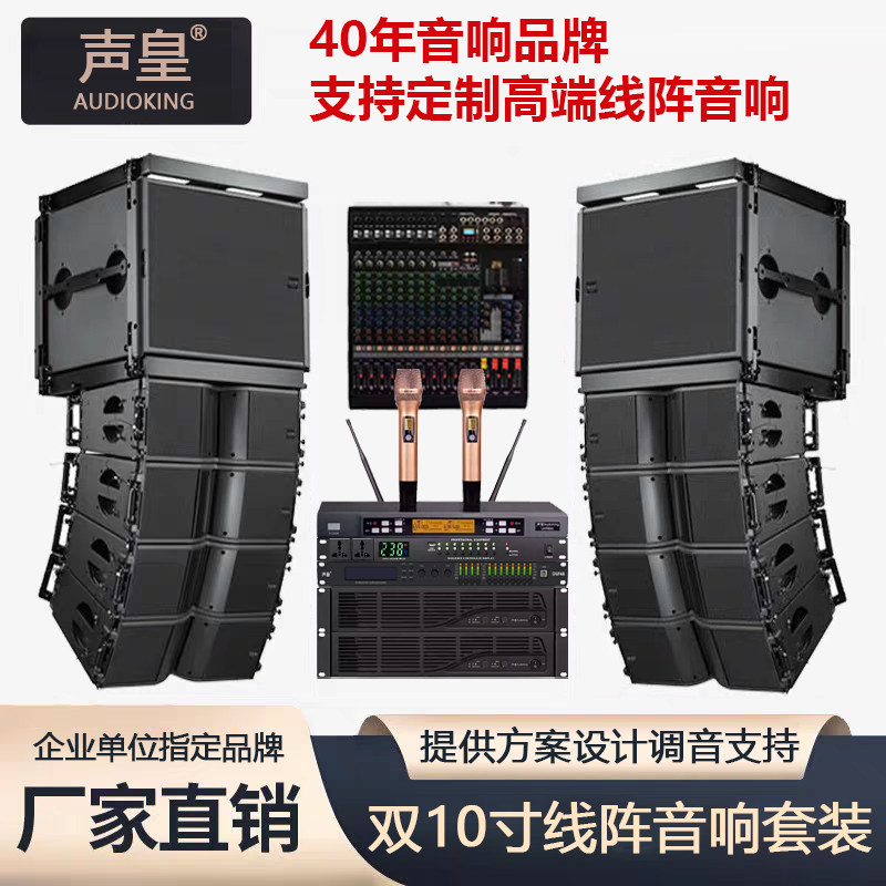 声皇AudioKing 双10寸(8+2)线阵音箱 舞台酒吧学校演出音响套装