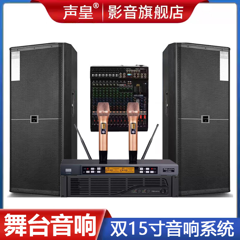 声皇AudioKing 双15寸舞台音箱婚庆学校户外演唱会演出音响套装