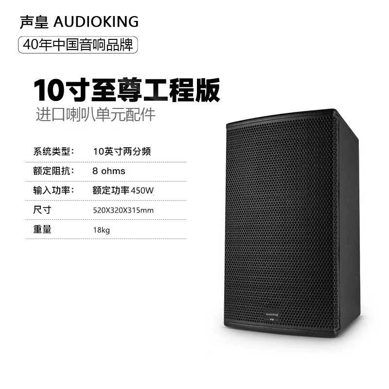 声皇AudioKing DK10专业音箱家庭KTV酒吧清吧舞台10寸音箱一对