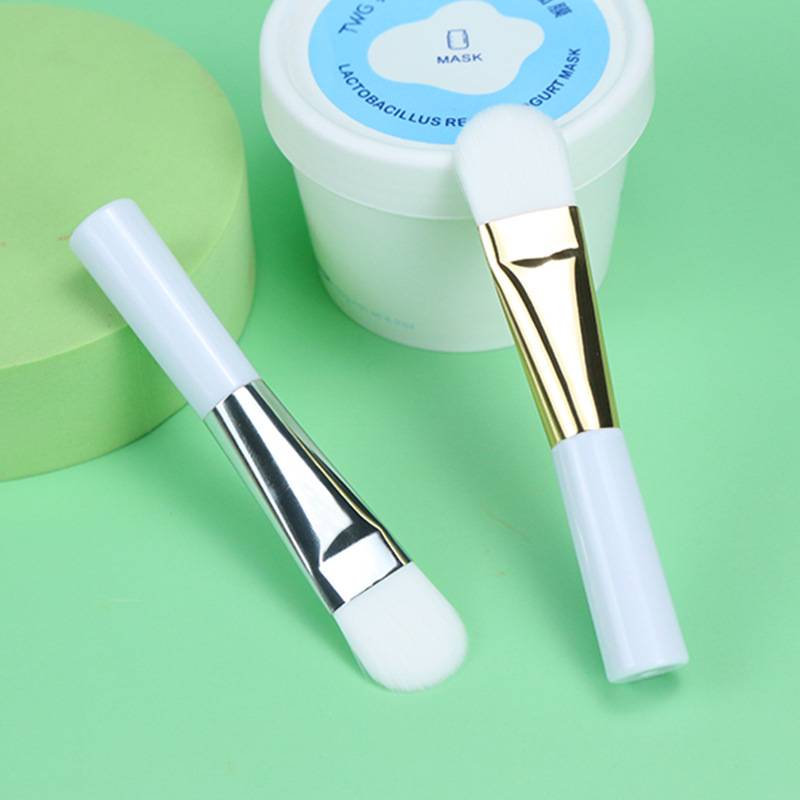 站立式涂抹粉底液泥膜化妆刷子两用便携平底柄超薄软毛舌形面膜刷
