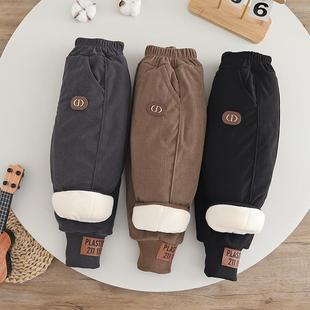 子一条过冬女宝宝三层夹棉百搭小童保暖裤 儿童加厚裤 棉裤 男童冬装