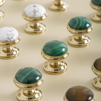 indoors法式中古金色柜门把手衣柜鞋柜水晶孔雀石白松石黄铜拉手