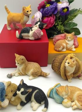 创意猫咪小摆件装饰品家庭卧室房间室内个性实用女生摆设工艺品