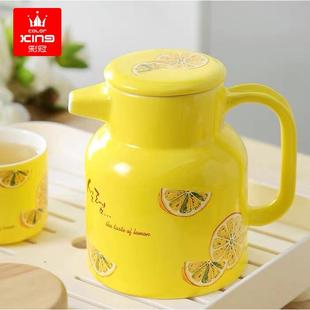 彩冠 客厅花茶茶壶 家用陶瓷水壶 夏天小清新冷水壶