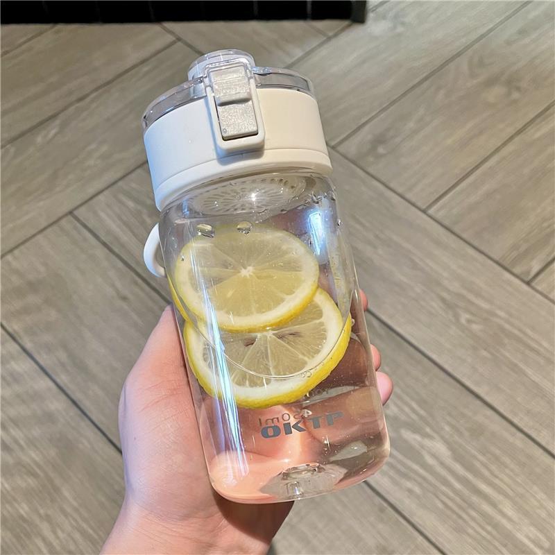法兰晶高颜值水杯女简约便携防摔学生塑料杯子带吸管男夏天小众