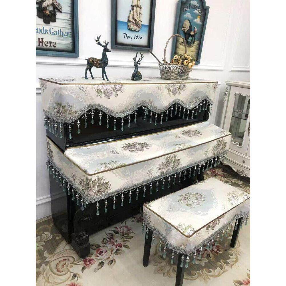 欧式钢琴罩半罩三件套加厚防滑钢琴全罩钢琴披盖巾防尘罩现代简约