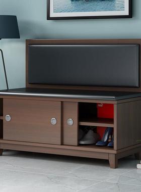 实木换鞋凳鞋柜软包家用门口穿鞋凳现代简约门厅玄关沙发凳长条凳