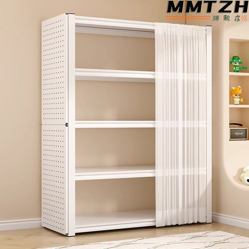 德国家用货架置物架多层落地阳台收纳架洞洞板一体靠墙储物铁架子