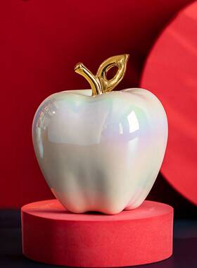 陶瓷平安苹果摆件家居玄关客厅电视柜酒柜高级感仿真创意装饰品