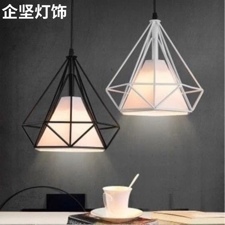 服装店咖啡店书房酒吧台餐厅吊灯复古个性餐吊灯铁艺钻石鸟笼吊灯