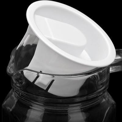 派品龙玻璃水瓶杯盖白色塑料配件冷水壶凉水壶八角条纹扎壶盖子