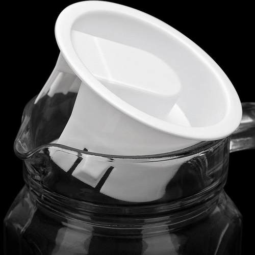 派品龙玻璃水瓶杯盖白色塑料配件冷水壶凉水壶八角条纹扎壶盖子