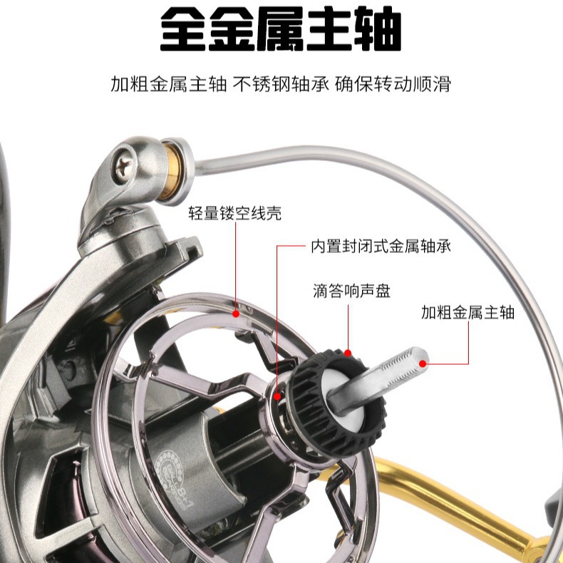 渔轮全金属远投纺车轮海杆轮渔线轮鱼线轮防海水纺车鱼轮