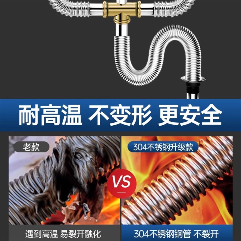 包安装厨房洗菜盆下水管配件不锈钢洗碗水槽排水管防臭下水器套装