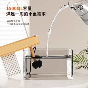 鱼缸小型家用方圆形防爆水族箱客厅阳台造景中小型生态桌面缸 新款