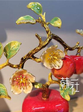 平安喜乐摆件珐琅彩工艺创意别墅电视柜玄关家居饰品高端乔迁礼物