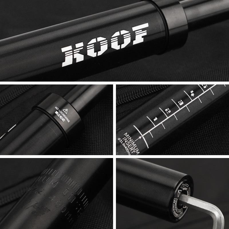 KOOF山地自行车避震座管 铝合金CNC破风式后飘减震坐管400mm坐杆