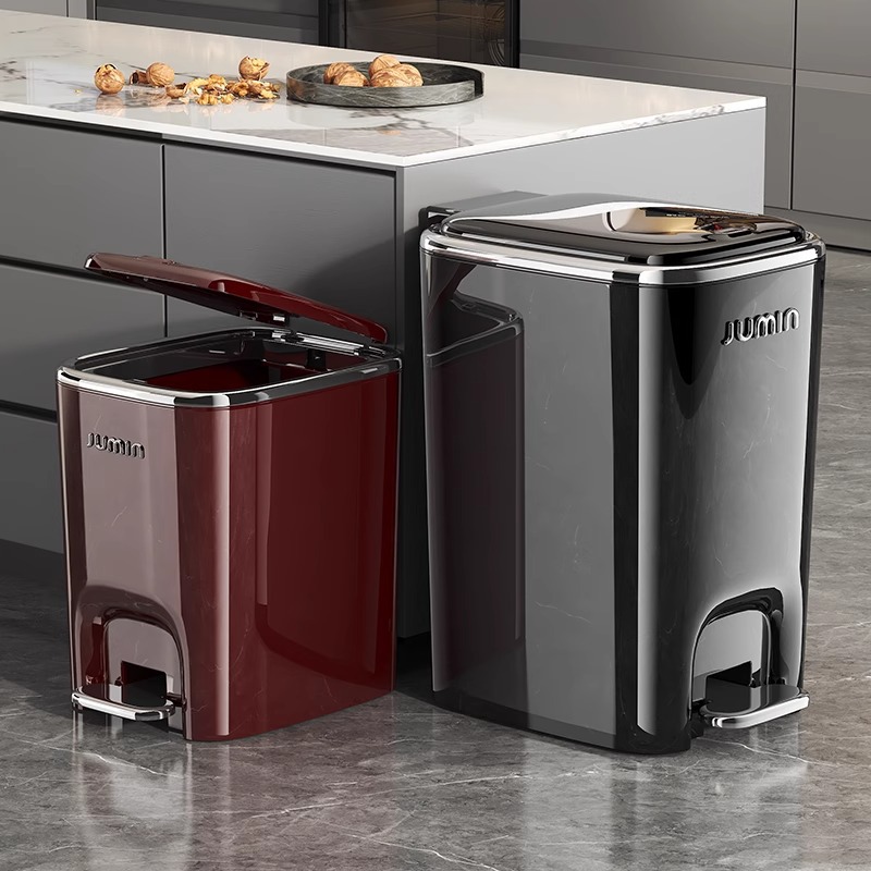 0接触家用垃圾桶带盖脚踏式垃圾