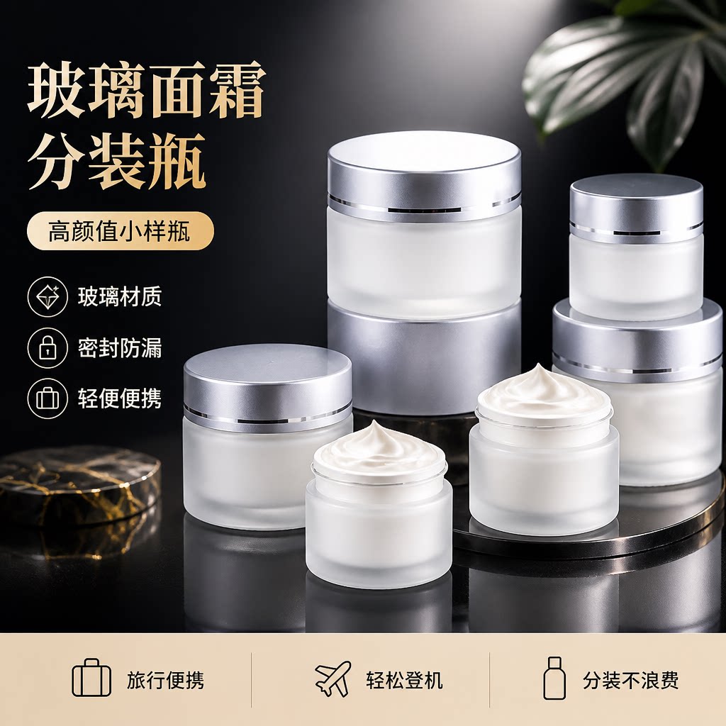 玻璃面霜分装瓶化妆品小样空瓶子
