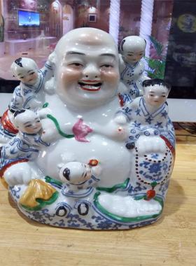 五子登科景德镇陶瓷摆件五子佛笑口弥勒佛多子佛客厅摆设工艺品