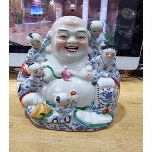 五子登科景德镇陶瓷摆件五子佛笑口弥勒佛多子佛客厅摆设工艺品