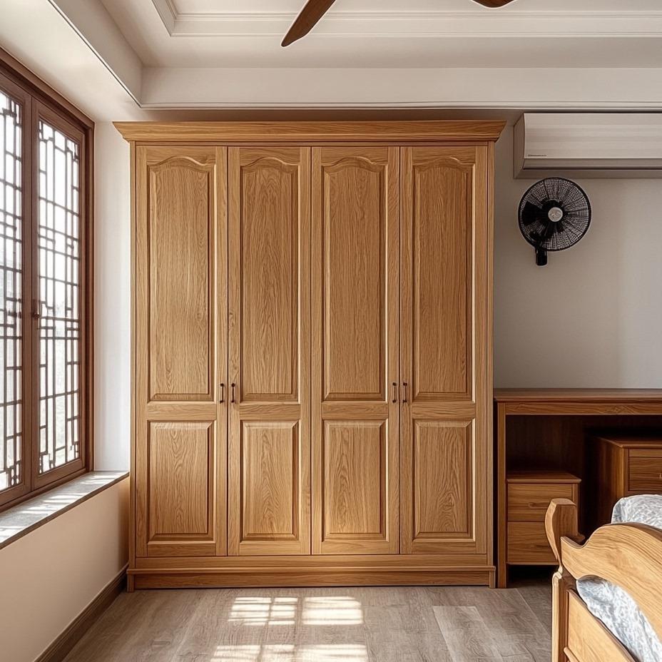 原木风实木衣柜家用卧室简易收纳柜主卧分层神器儿童独立式衣柜