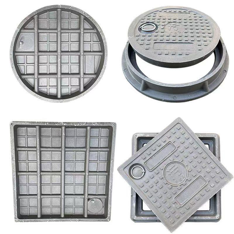 树脂井盖圆形雨水污水弱电力复合井盖板下水道塑料窨井盖方形绿色