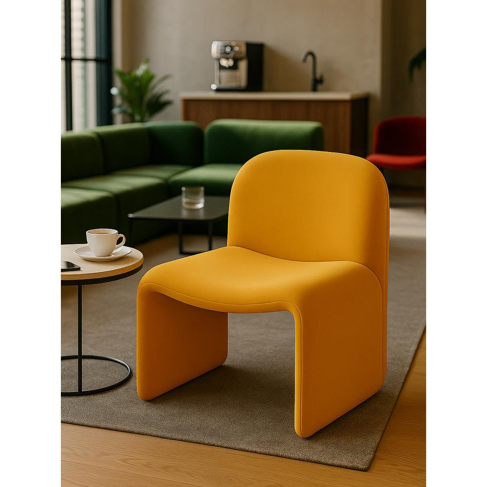 单人北欧简约商务小沙发椅酒红绿色黄办公室茶几组合网红阳台休闲