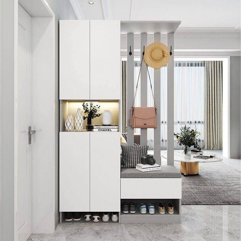 进门玄关隔断鞋柜大容量衣架一体现代简约衣帽柜客厅屏风收纳柜