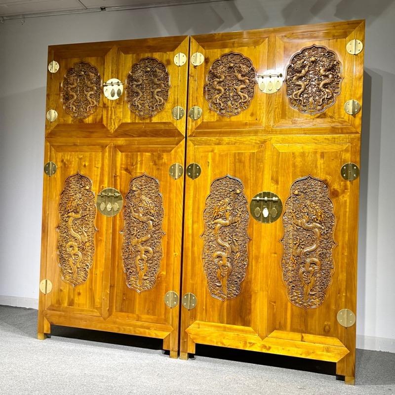 金丝楠木龙柜顶箱柜四川小叶桢楠中式实木衣柜卧室收纳柜收纳柜