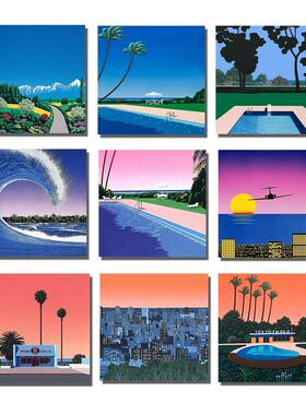 永井博系列citypop装饰画室内玄关日系挂画无框画