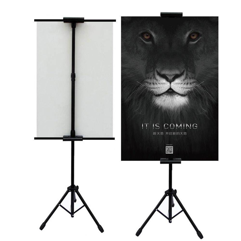 简约挂画 画架双面KT板支架广告展板架海报制作收缩易拉宝铁三脚
