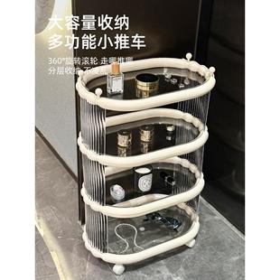 化妆品小推车家用客厅零食收纳架子浴室卫生间落地可移动置物架