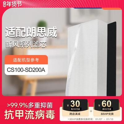 适配万科小区朗思威天花新风滤芯YG0904/CS100-SD200A高效过滤网