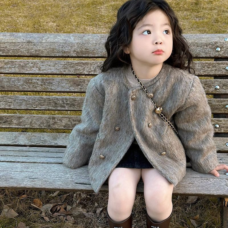 韩版童装2025秋冬儿童毛呢双排扣外套时髦秋季小香风西服女童西装,童装/婴儿装/亲子装,呢大衣,淘宝优惠券,粉丝福利购,淘宝优惠卷