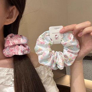 韩系可爱发圈KT猫满印大肠发圈2026新款少女心发饰头饰甜美