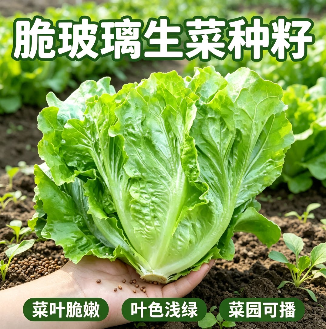 种孑四季甜脆玻璃生菜种子脆嫩生吃生菜种籽阳台四季盆栽春季蔬菜图片